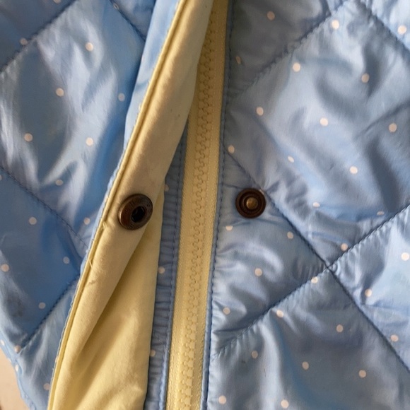 Columbia PFG light blue white polkadotted puffer zip button up skii jacket coat - Picture 8 of 16
